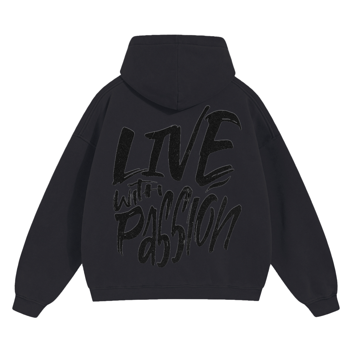 "LIVE WITH PASSION" Oversize Fleeced Hoodie