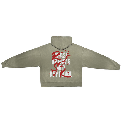 "CHASE DREAMS, RISK" Washed Zip-up Hoodie