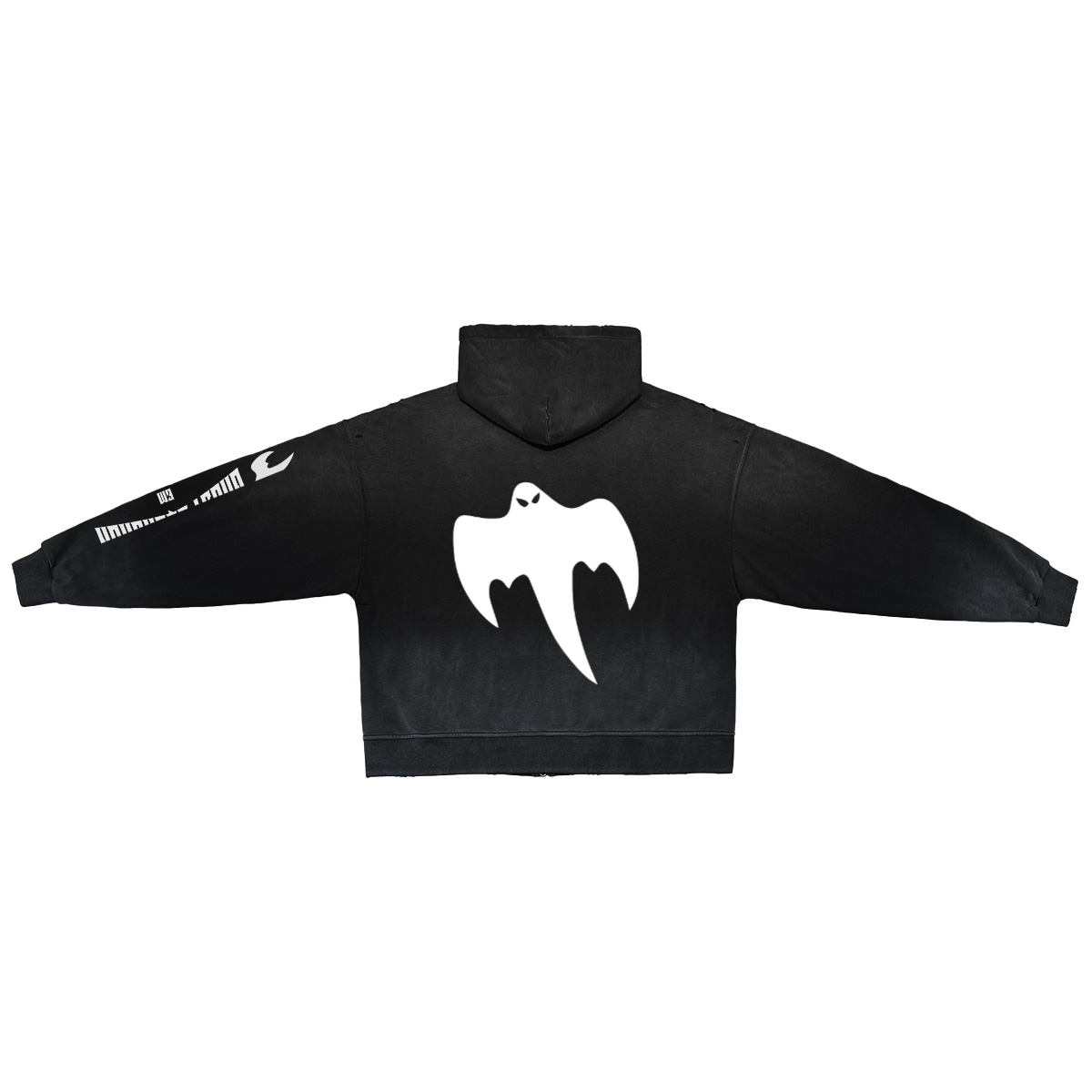"GHOST SQUADRON" Washed Zip-Up Hoodie
